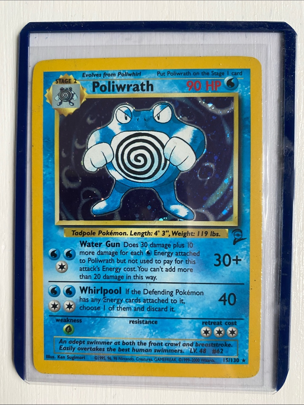 Pokémon Poliwrath 15/130 Base set 2 Holo Rare